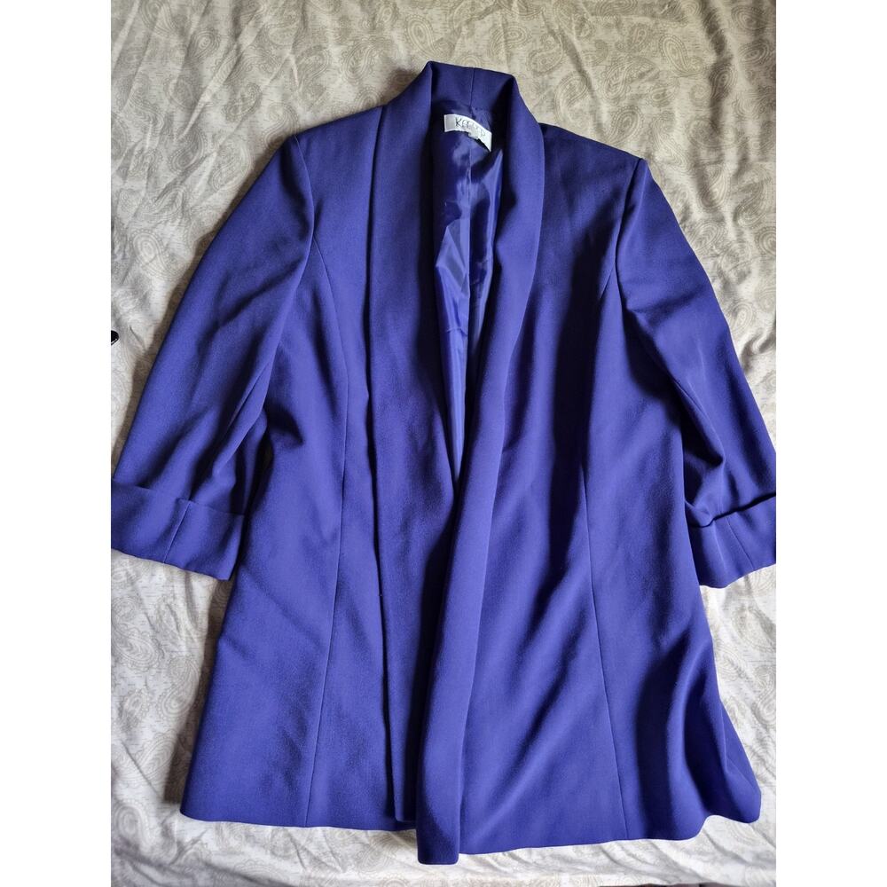 Size 10 Women's Kasper Blazer Indigo Blue Preowned